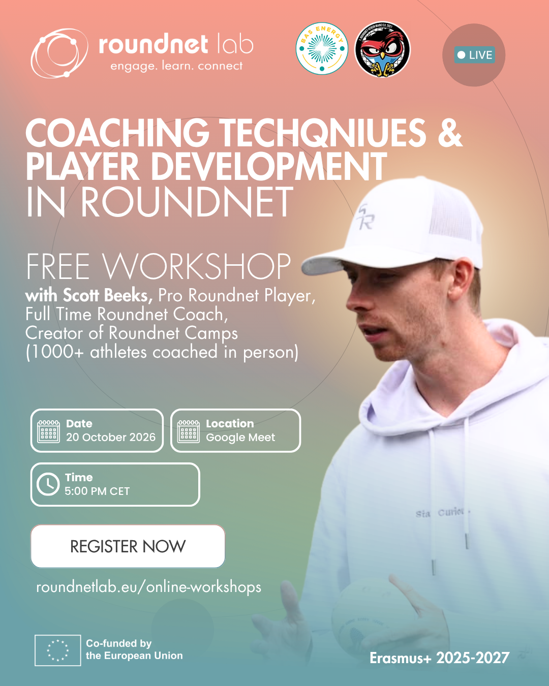 Coaching Techniques & Player Development in Roundnet, Live Workshop (EN) w/ Scott Beeks